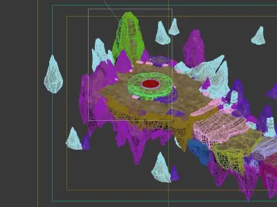 Game model - Hanging Garden - immortal stone platf 3D model