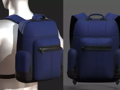 Backpack bag baggage Color 3d low poly Low-poly  Low-poly 3D model 7