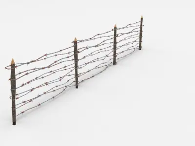 Lowpoly Barb Wire Obstacle Low-poly 3D model
