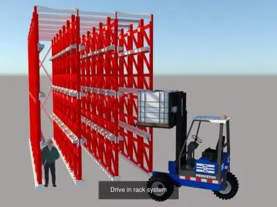 warehouse racking systems 3D Model Pack