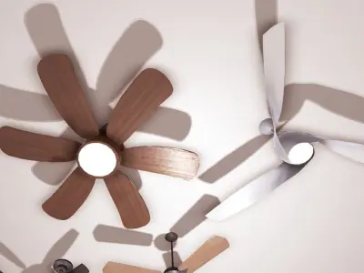 Fans Pack Low-poly 3D model