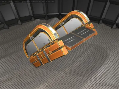 Sci-Fi Stairs - 31- Orange Version Low-poly 3D model