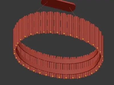 Brubeck circular pendant light made of metal rods 3D model