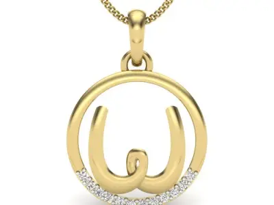 Initial Letter Pendant W 3D print model