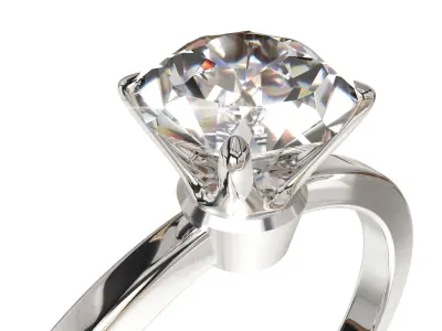 Solitaire Diamond Ring 3D model