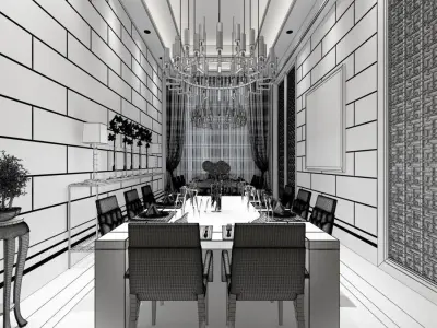 Business Restaurant - Coffee - Banquet  32 3D model