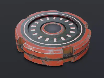 Sci-Fi Future Mech Button Disk  3D model