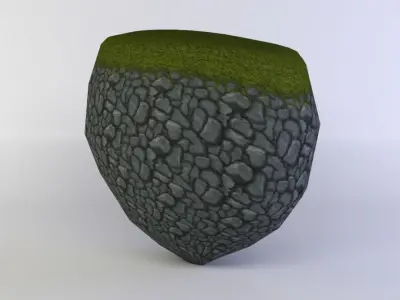 Floating island Low-poly 3D model