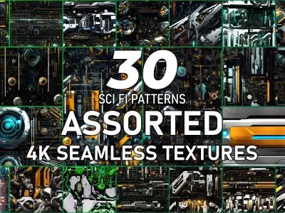 30 Seamless Sci-fi Patterns - Assorted Texture Texture