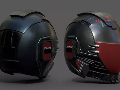 Helmet scifi fantasy space millitary cyborg armor develop  Low-poly 3D model