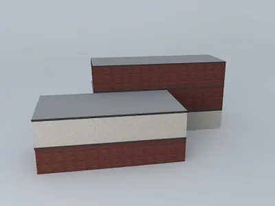 Exterior building with triangles Free 3D model