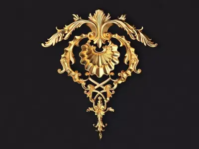 dekor ornate gold design 3D model purchase