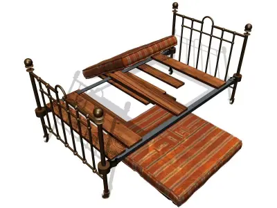 Cama 1930 - Bed 1930 Low-poly 3D model