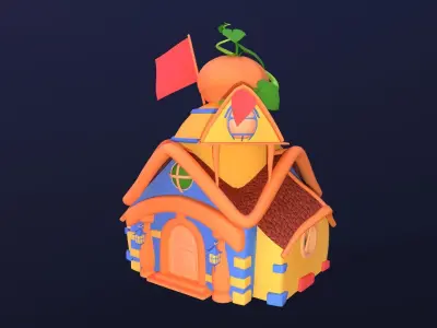 Asset - Cartoons - Background- House 03 - Hight Poly Low-poly 3D model