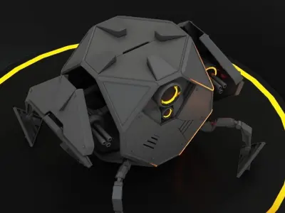 CUBE BOT rigged - animated 3D model