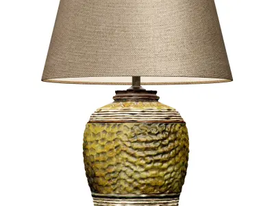 Rustic Style Aged Provence Country Nightstand Table Lamp 3D model