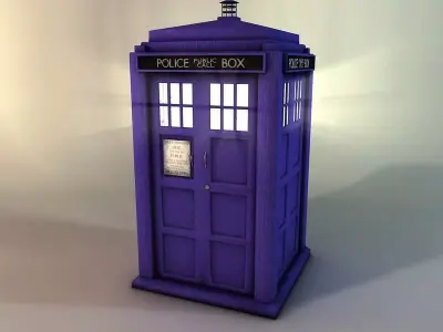 Police box The Tardis Low-poly 3D model