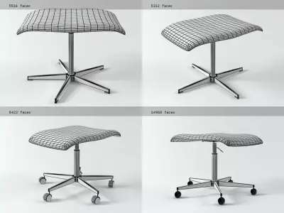 Oxford Footstool 3D model
