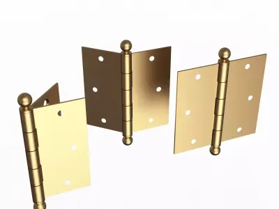 Brass Door Hinge Low-poly 3D model
