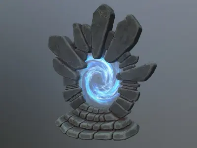 Stone Portal 2 Low-poly 3D model