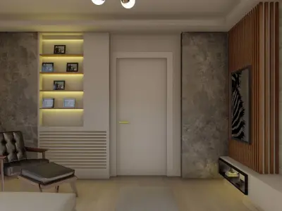 Modern Living Room Interior - 3D Model for Sale 3D model