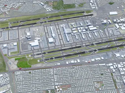 Los Angeles Airport 8km Low-poly 3D model