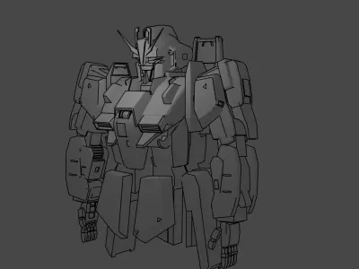 Gundam Zeta  Low-poly 3D model