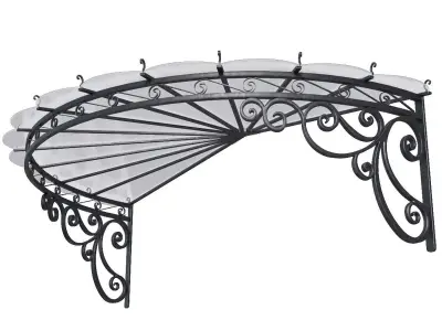 Wrought iron canopy Metal Visor visor over porch 3D model