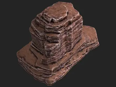 Desert Rock Mountain Low-poly 3D model
