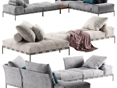 Saba Italia Pixel Light sofa set 4 3D model