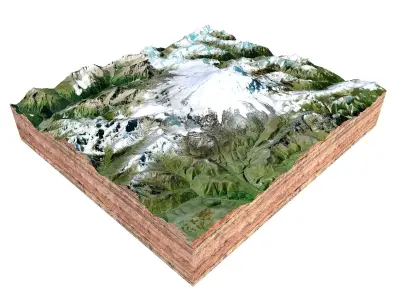 Mount Elbrus Russia 3D model