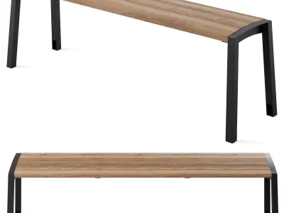 Vera Park Benches with litter bin Crystal by mmcite 3D model