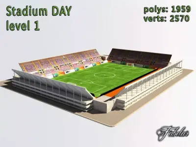 Stadium Level 1 Day Low-poly 3D model