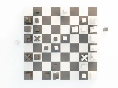 Bauhaus Chess Set 3D model