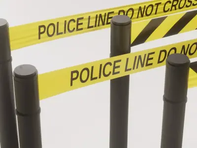 Police Line Low-poly 3D model