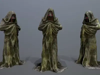 old statue Low-poly 3D model