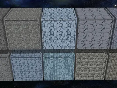 20 Seamless Sci-fi Panels - Deep Shadows Texture