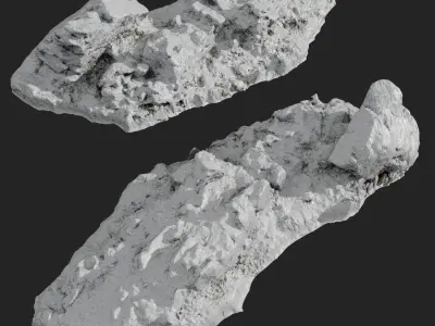 3d scanned rock cliff A Snow 3D model