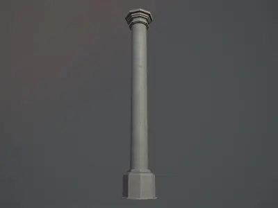Barrier Bollard pack 3 Gray v3 Low-poly 3D model