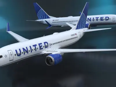  United Airlines Boeing 737 MAX 8 in Flying 