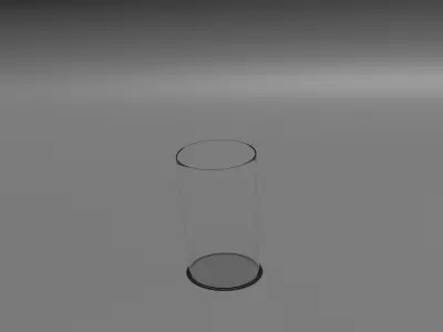 Set of glasses and plates Low-poly 3D model