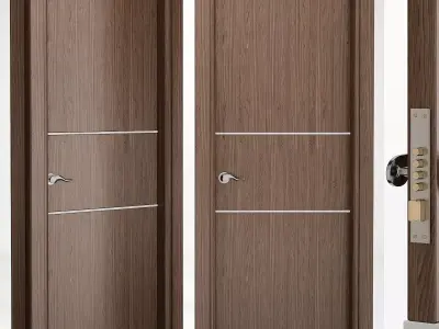 Gray Oak Belldinni Modern Interior Door 3d model Low-poly 3D model