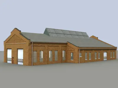 Old european factory complex 3D model