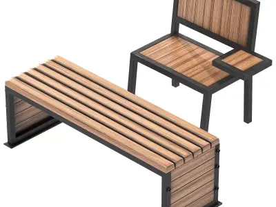 Urban Chairs Set 01 3D model