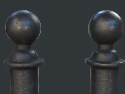 Street Bollard 11 PBR Game Ready Low-poly 3D model
