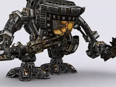 3DRT - Mech robot engineer - 05 Low-poly 3D model