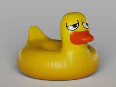 Giant Rubber Ducky Pool Float 3D model