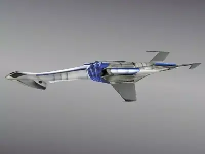 Lowpoly spaceship concept vehicle Low-poly 3D model