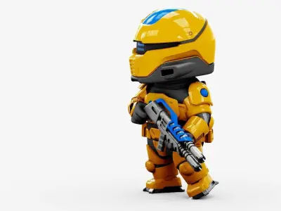 TOON CYBER TROOPER  RIGGED 3D model