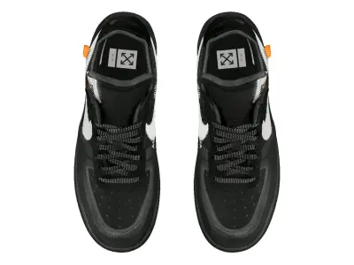 Off-White x Nike Air Force 1 one Low Black White 2 Black 3D model